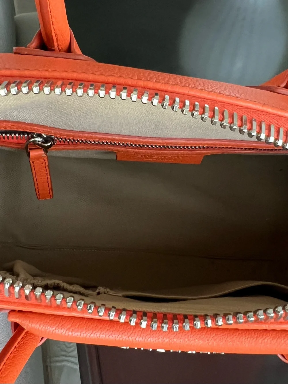 Givenchy Antigona Bag Orange Leather with Silver Hardware